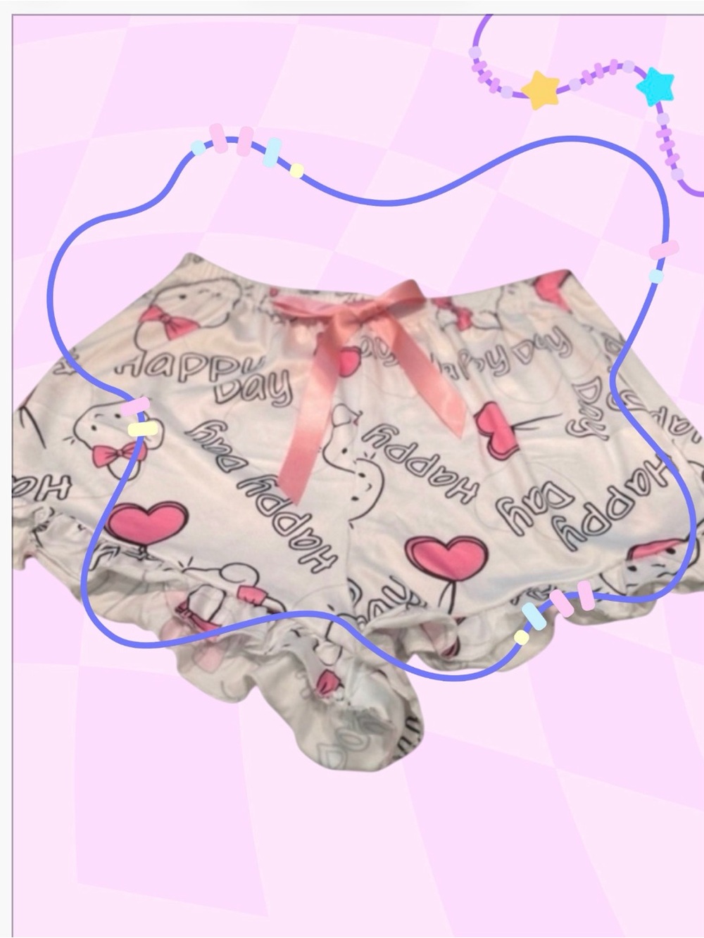 Hello Kitty White Pink Pajama Shorts